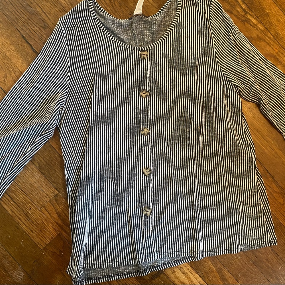 Striped Button-Up Top